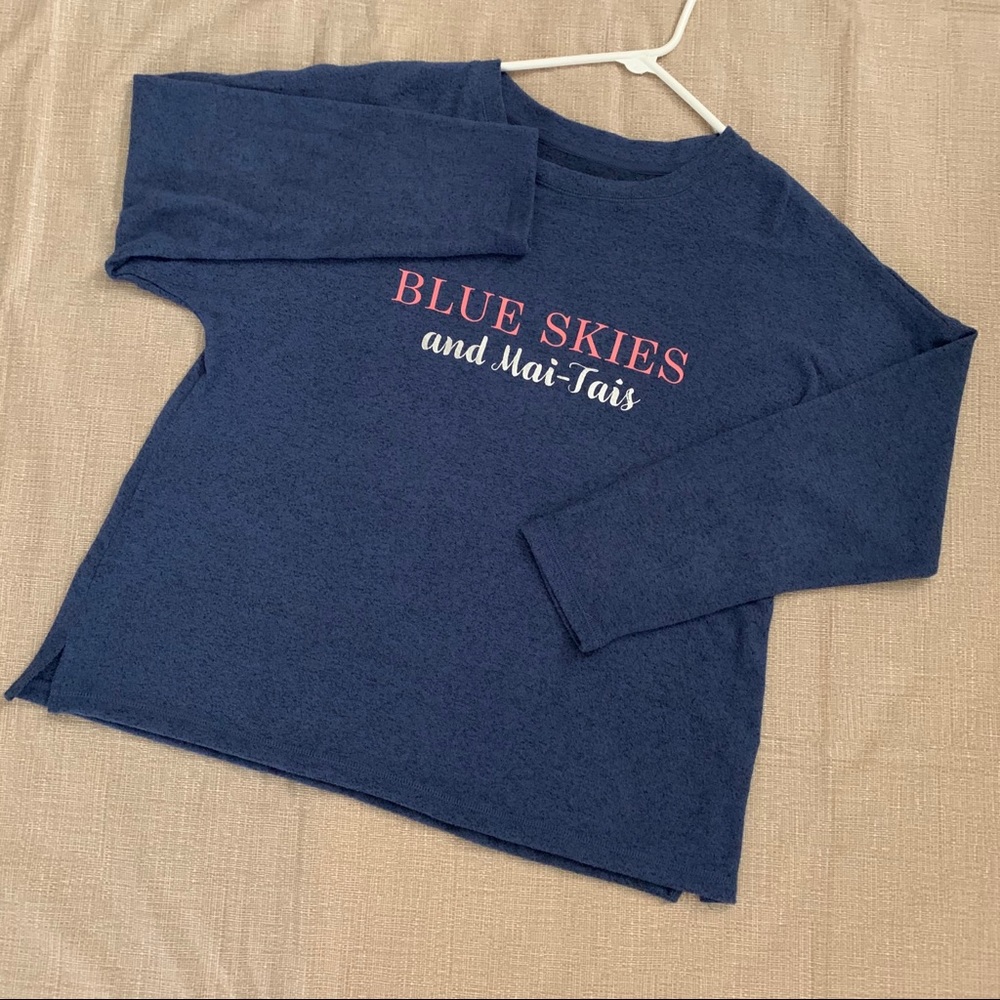 Casey Key Crewneck Drop-Sleeve Graphic Top
